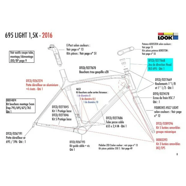 Jeu De Direction Head Fit 3 Look 695 - DTCD/0277668 3 Jeu De Direction Head Fit 3 Look 695 - DTCD/0277668