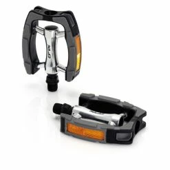 Pédales XLC City/Confort Alu Revêtement Plastique Noir/arg/gris