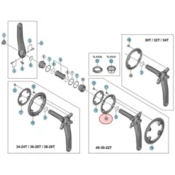 Plateau Intermédiaire Shimano Deore XT FC-M8000 - 30 Dents