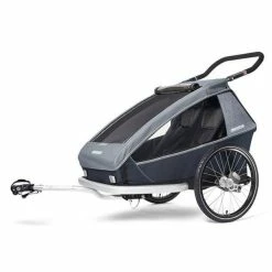 Remorque Enfant Biplace Croozer Vaaya 2 Bleu Graphite