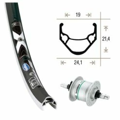 Xxcycle Roue Avant Dynamo 20' Shimano DH3N20 Rigida X-Star19 (406-19) Noir