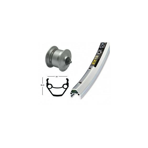 Xxcycle Roue Dynamo 28' Shimano DH3ND30 Exal ZX 19 (622-19) - Argent 3 Xxcycle Roue Dynamo 28' Shimano DH3ND30 Exal ZX 19 (622-19) - Argent